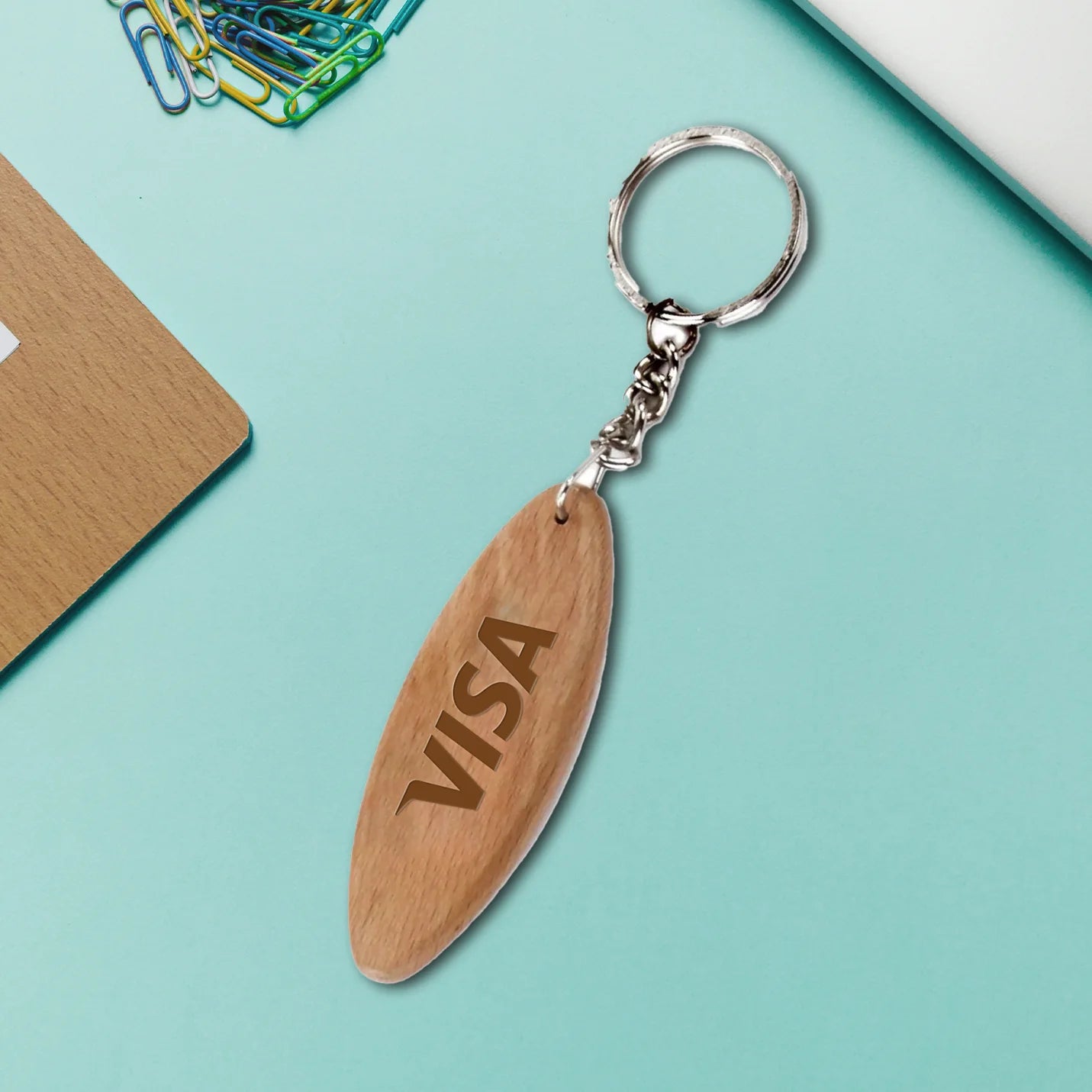 Custom Laser Engraved Wooden Key Chain