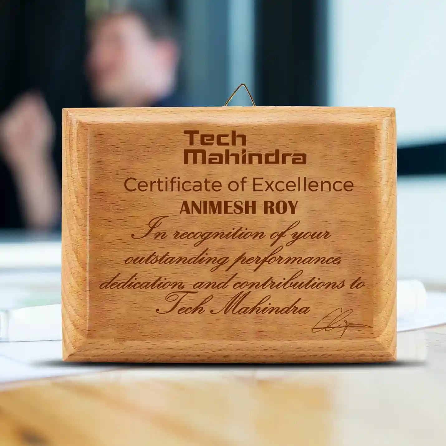 Classic Laser-Engraved Wooden Plaque