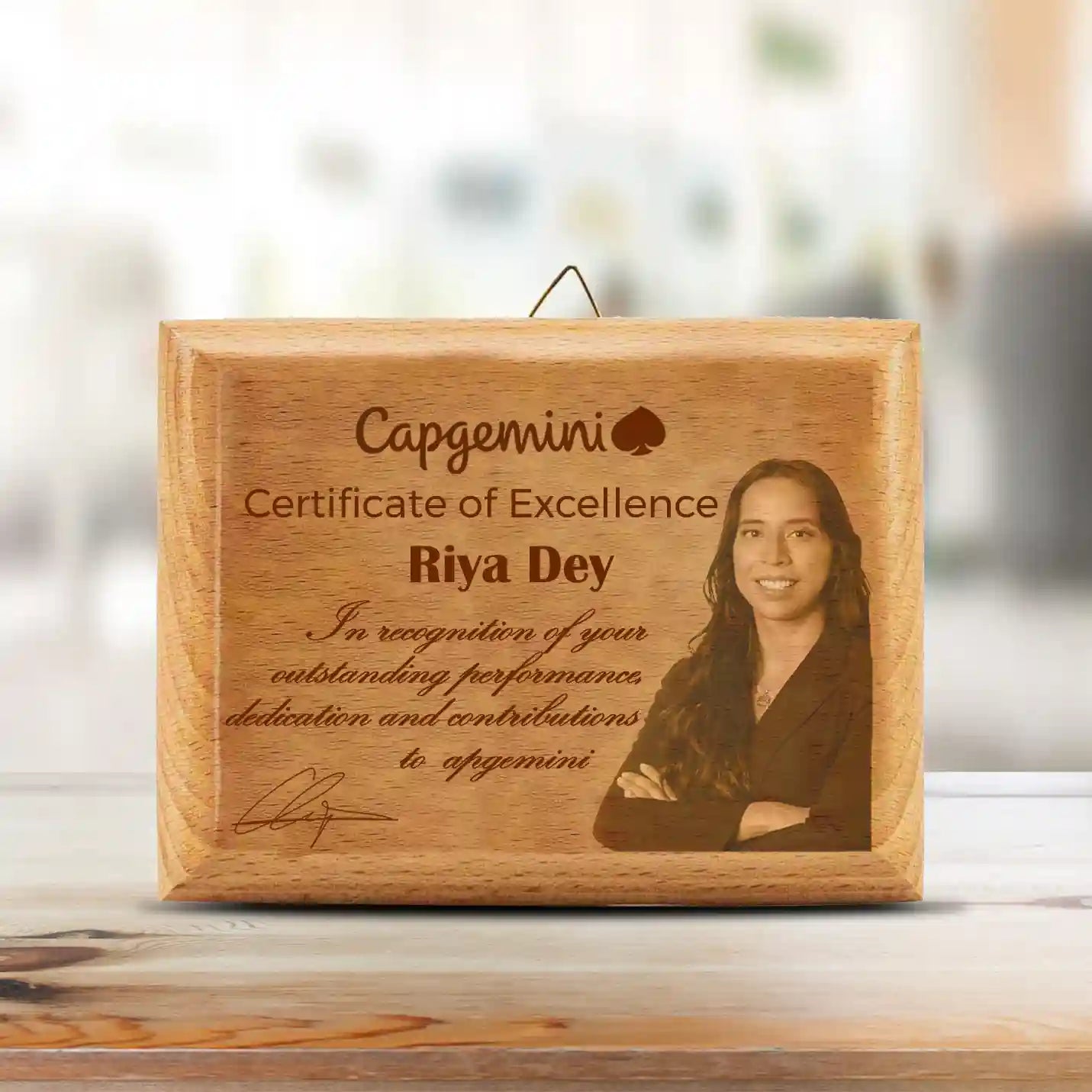 Vintage Laser-Engraved Wooden Plaque