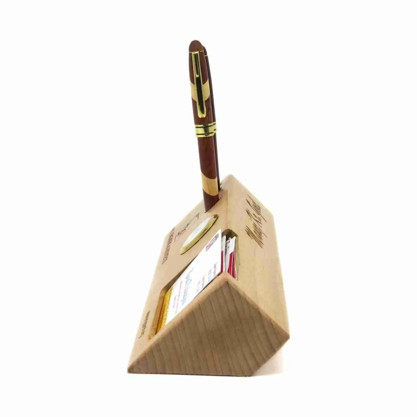 Multi-Purpose Wooden Pen-Holder, Card-Holder & Clock Img 5
