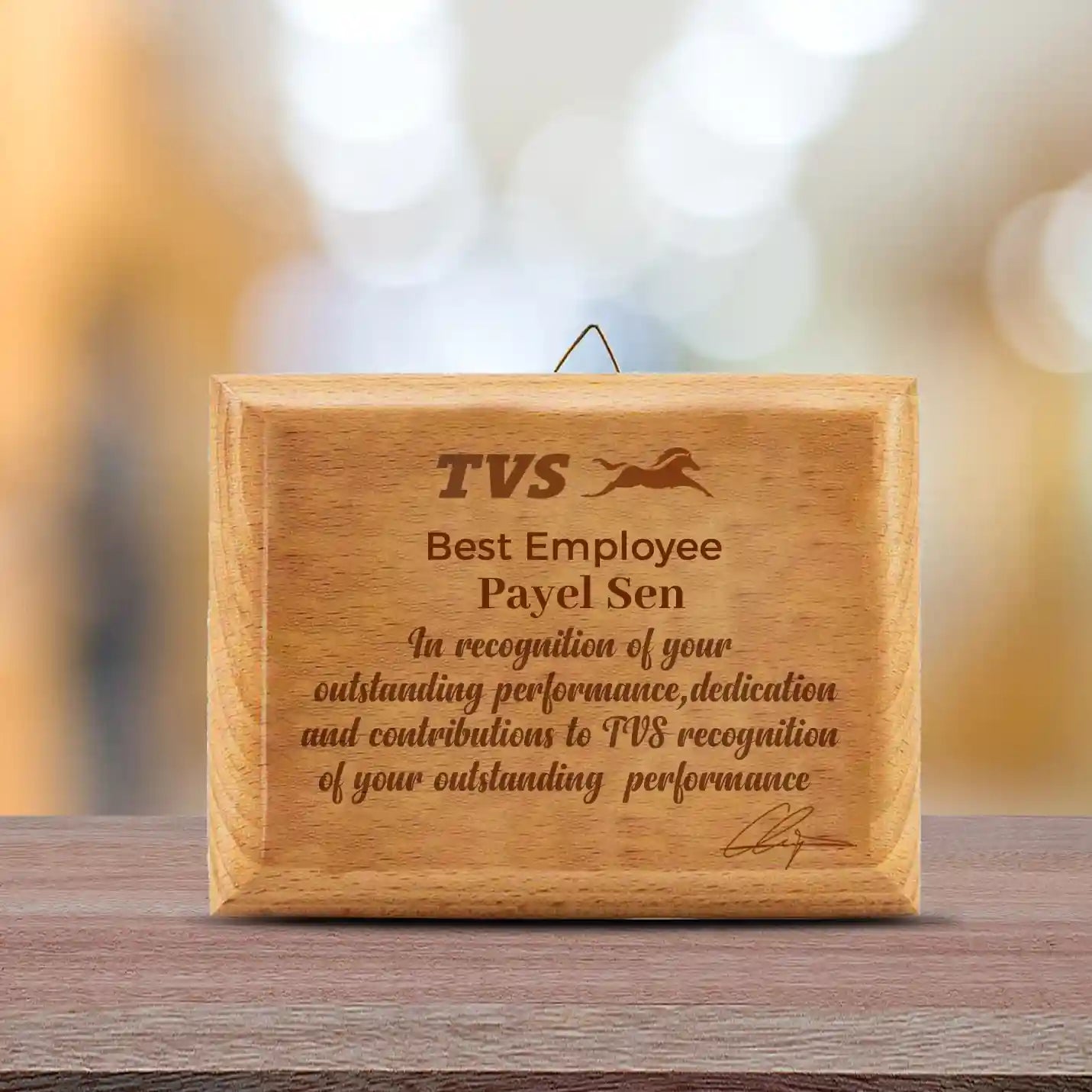 Premium Wooden Laser-Engraved Plaque
