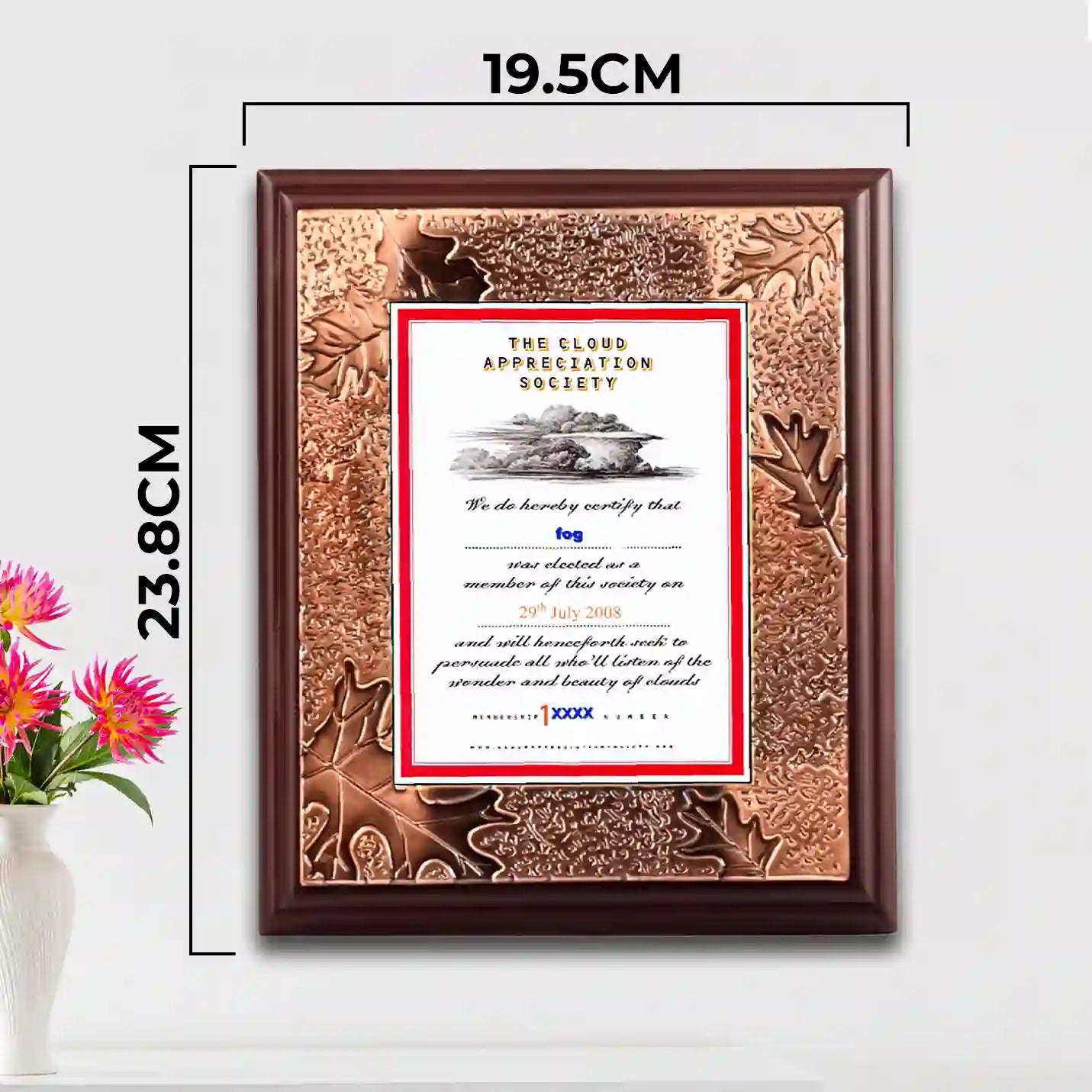 Classy Sublimatable Printed Metal Plaque with Walnut Finish