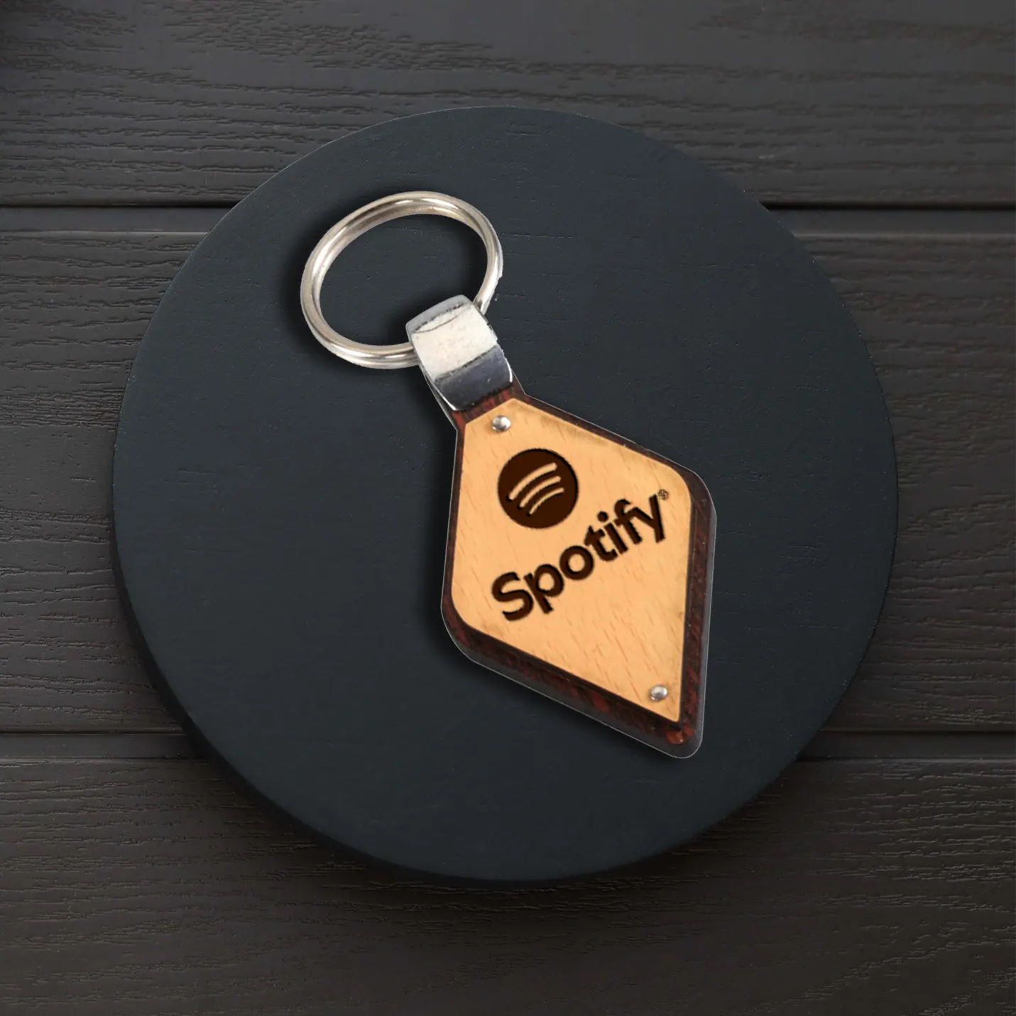 Custom Laser Engraved Wooden Key Chain