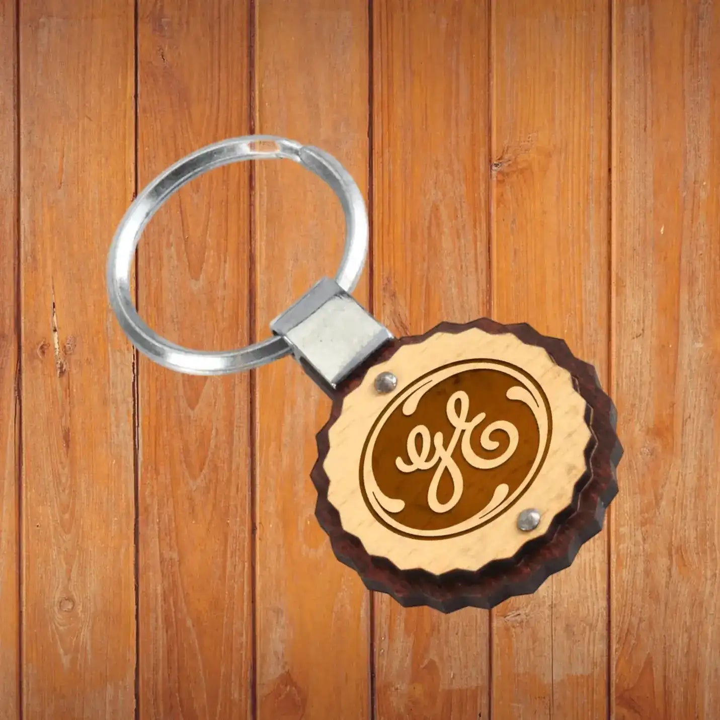 Custom Laser Engraved Wooden Key Chain