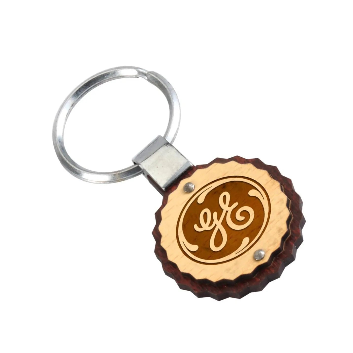 Top-Quality Laser-Engraved Rhombus Shaped Wooden Key Chain Img 2