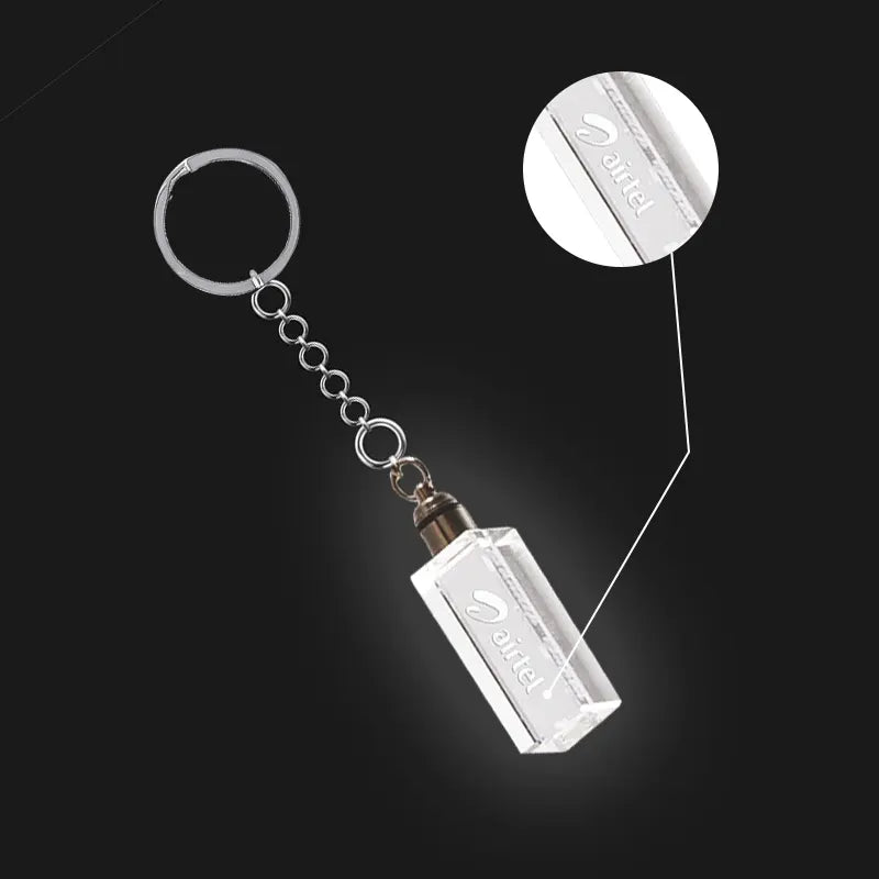 Dazzling Crystal Laser-Engraved Key Chain
