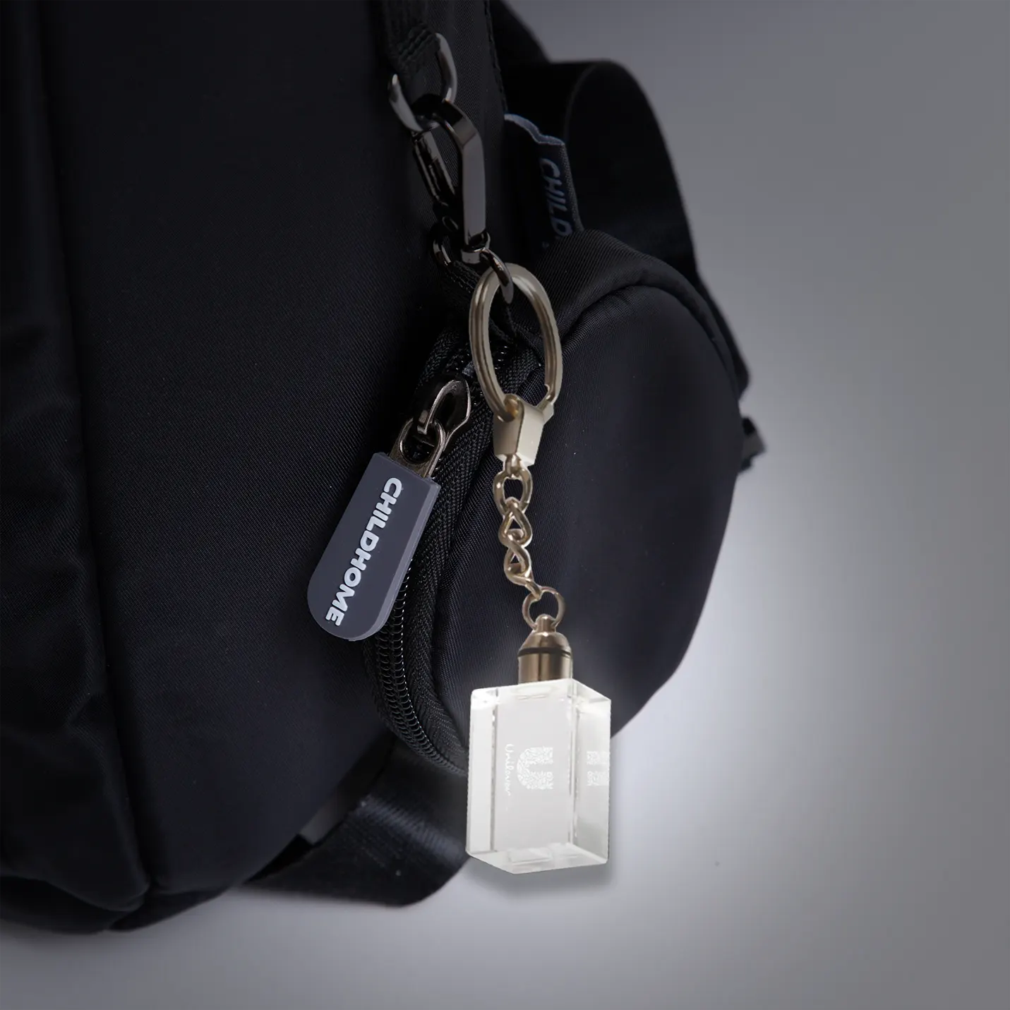 Ravishing Laser-Engraved Crystal Key Chain