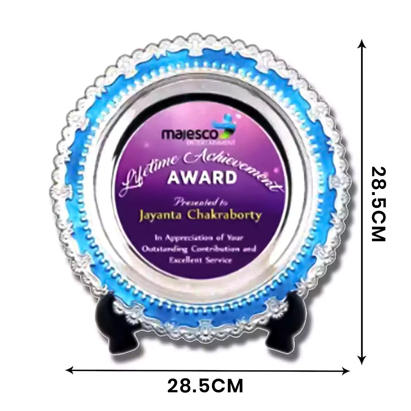 Elite Round Metal Crests With Stand & Box