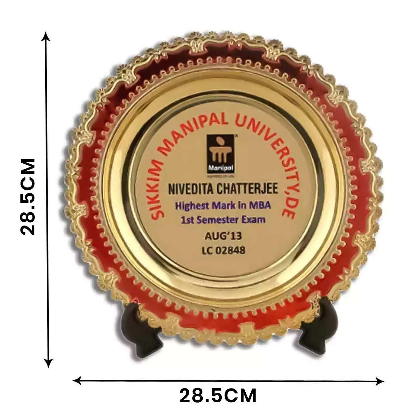 Premium Golden Metal Crests With Stand & Box
