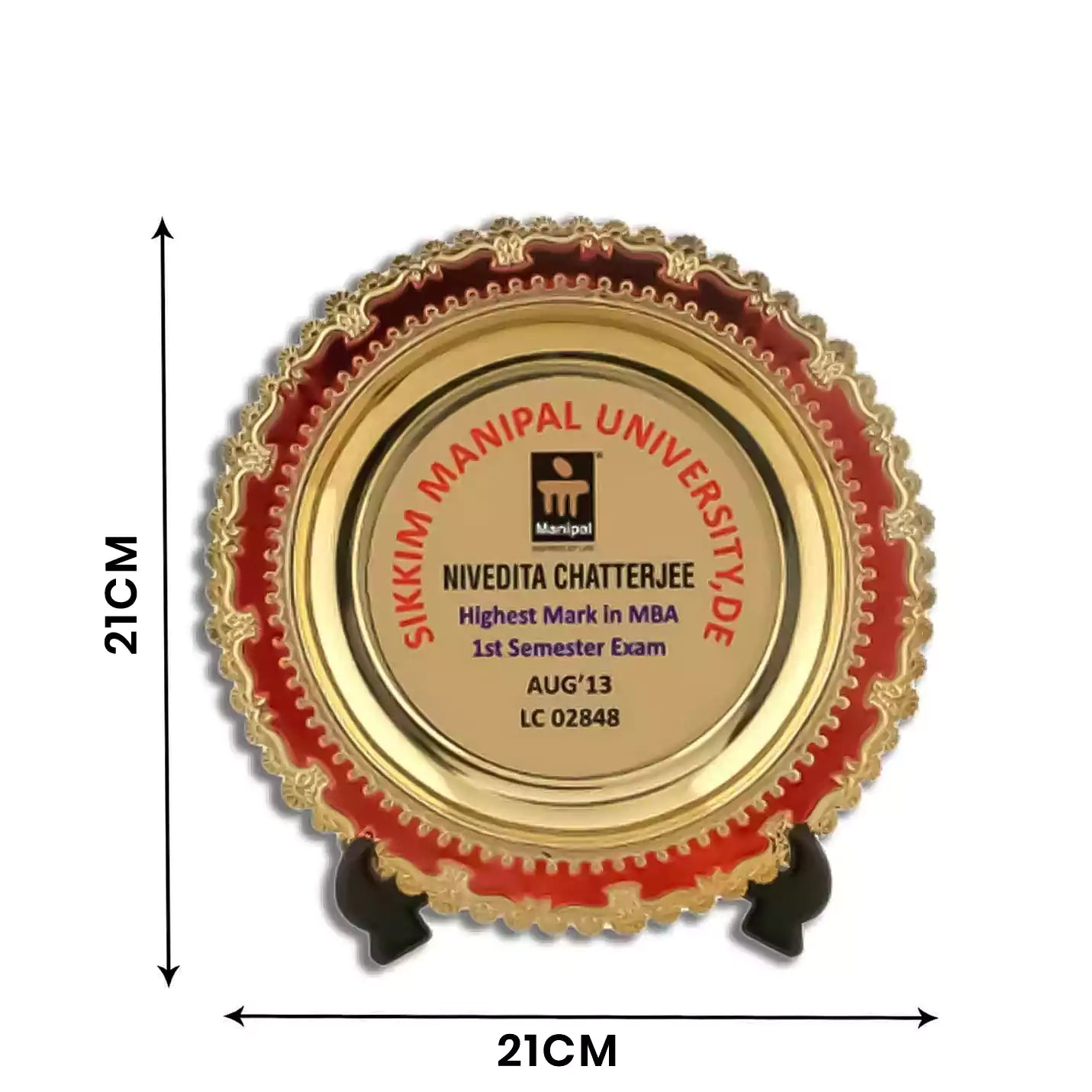 Victory Golden Metal Crests With Stand & Box