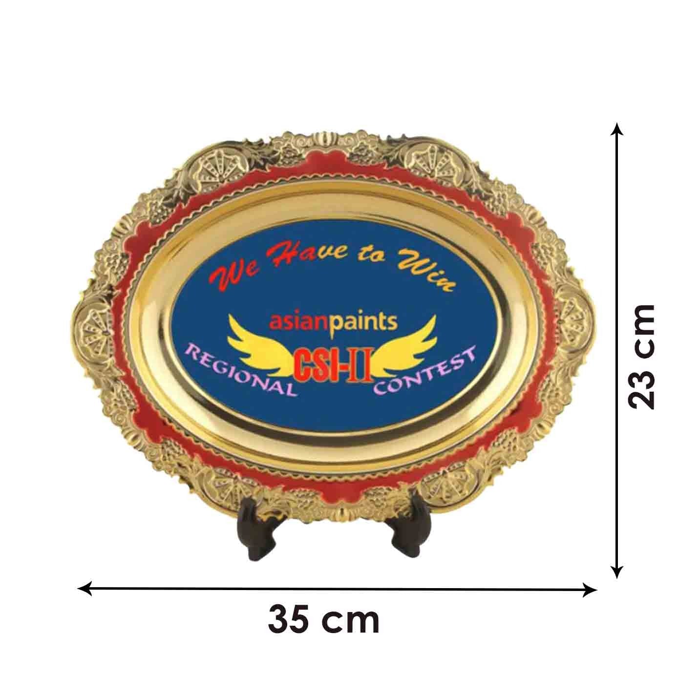 Prestigious Gold Metal Crests With Stand & Box