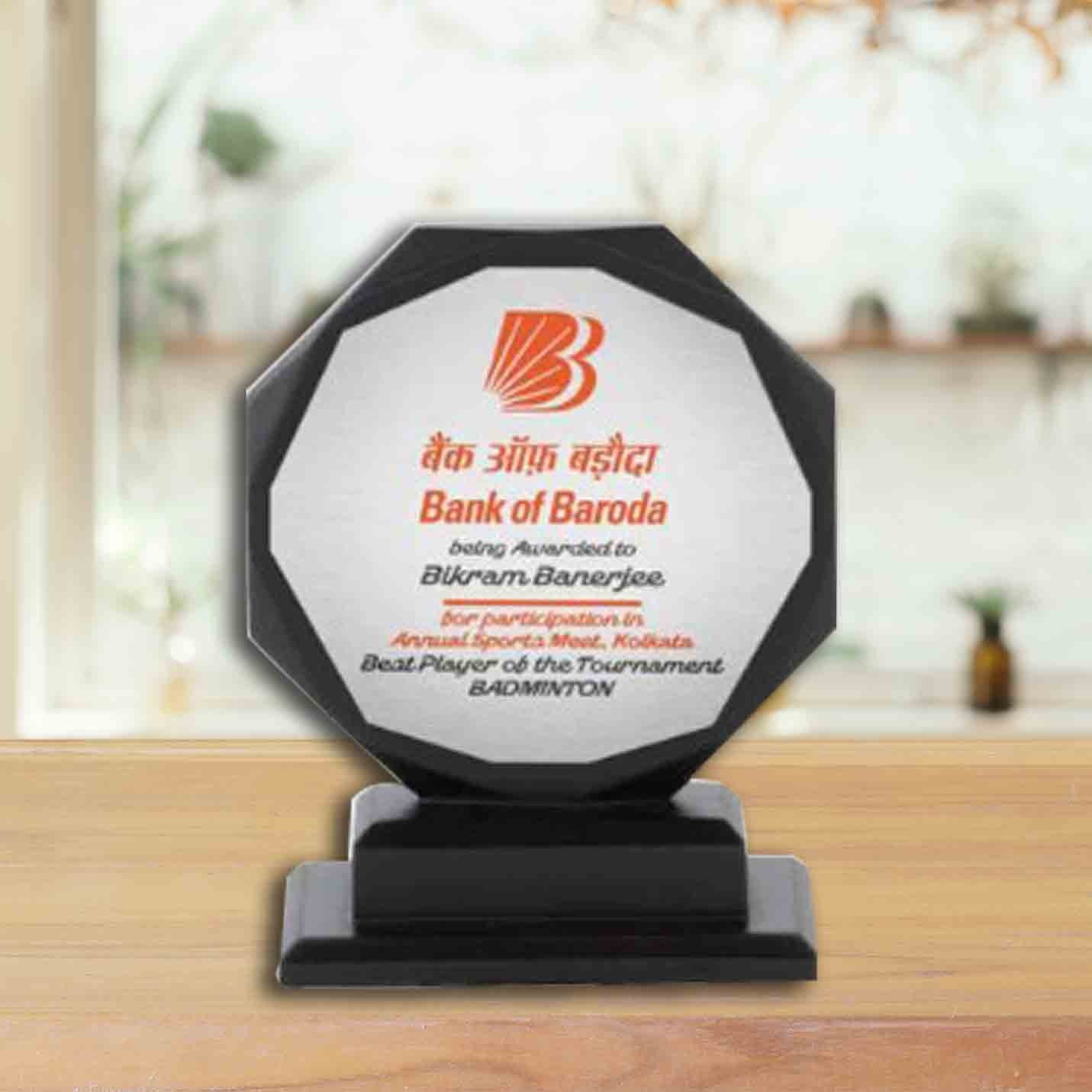 Elite Octagonal White Metal Sublimatable Trophies