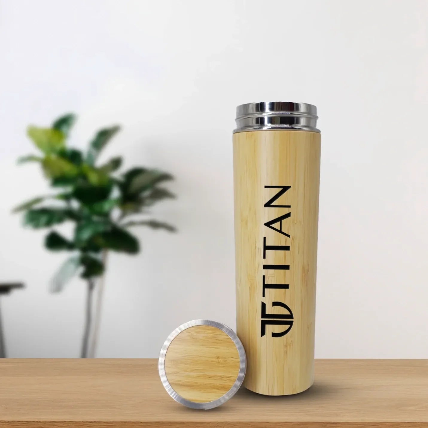 Eco-friendly Bamboo & Stainless Steel Water Bottle  Img 1