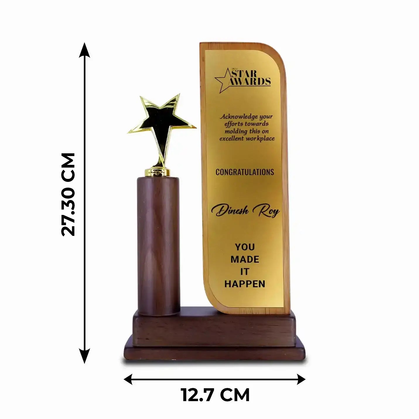 Best-Quality Wooden Trophy with Triumph Metal star Img 2