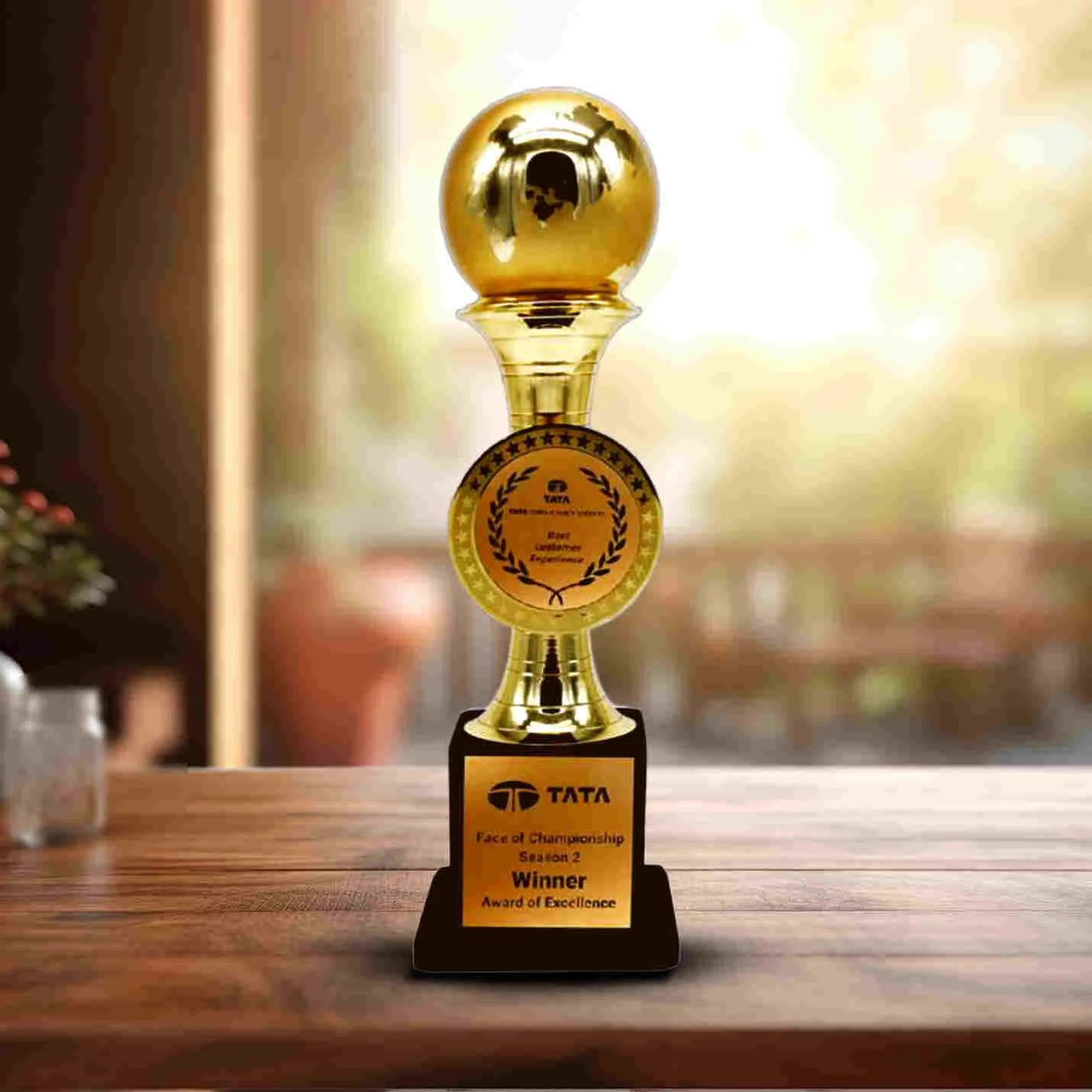 Top-Quality Victory Metal Trophy with Crystal Ball Img 1