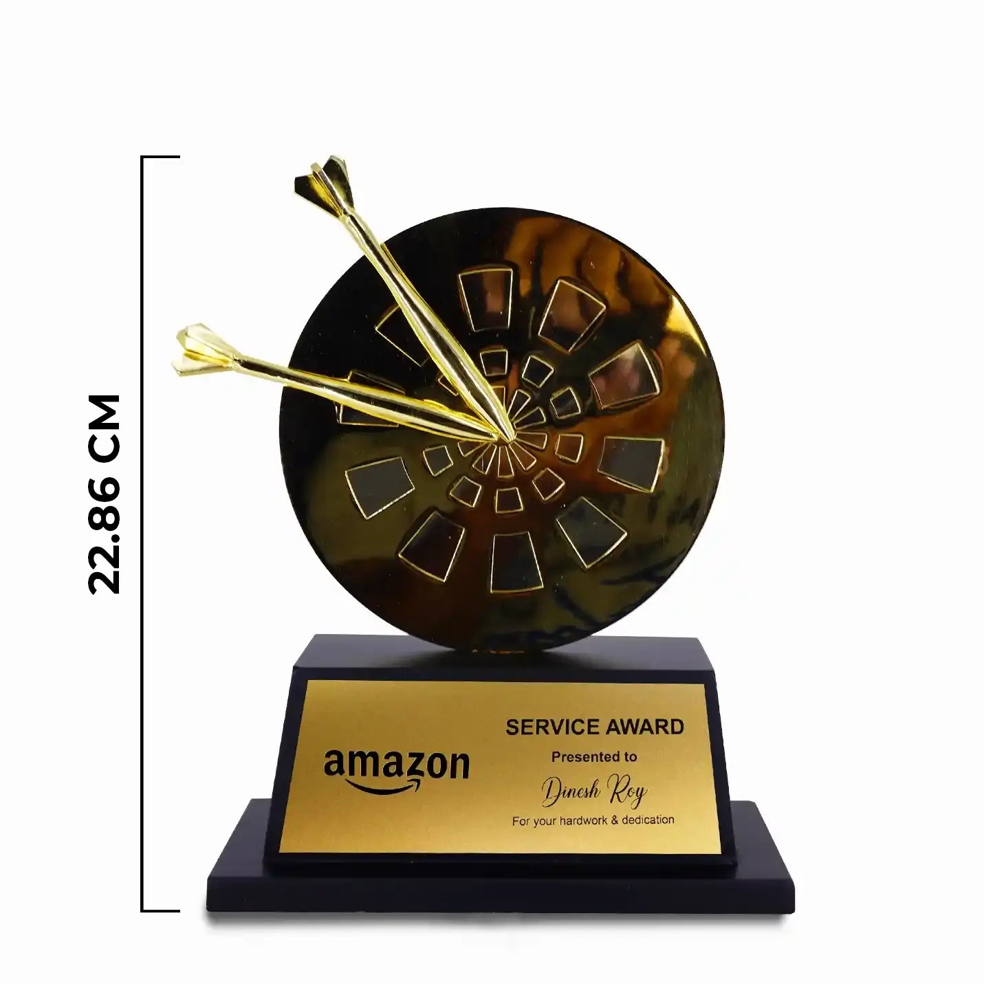 Premium Metal Dartboard Award with Wooden Base Img 2