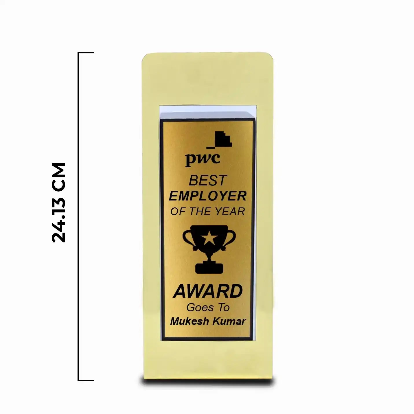 Premium Metallic Recognition Plaque with Golden Theme Img 2