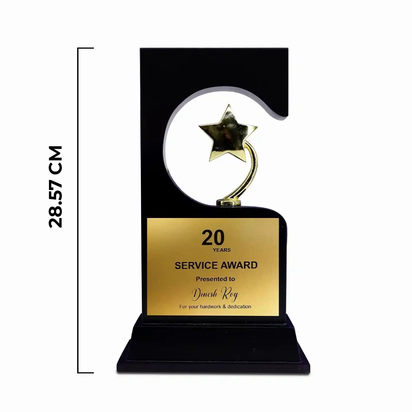 Top-notch Wooden Trophy with Metal Star in Center Img 2