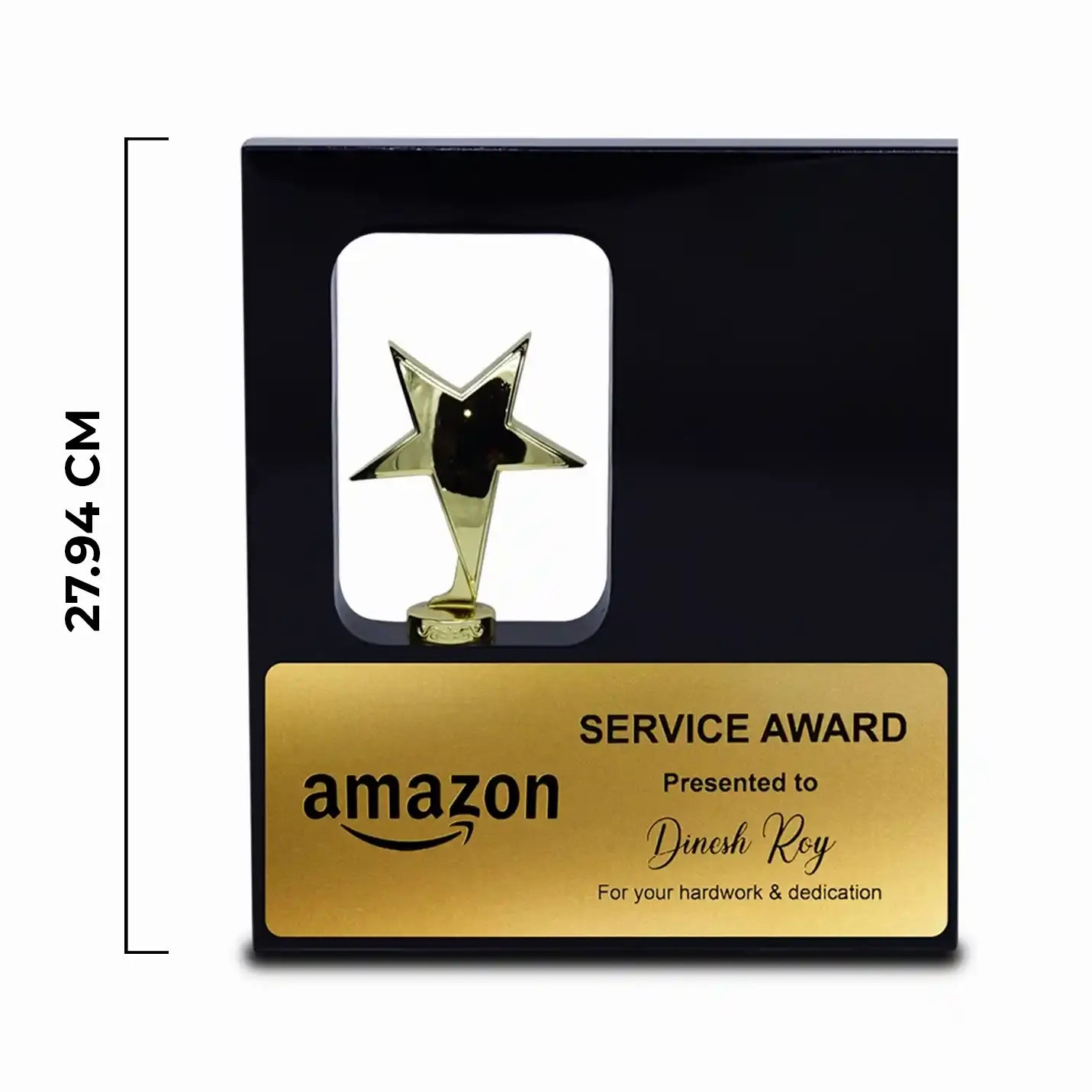 High-Quality Champion Wooden Trophy with Metal Star Img 2