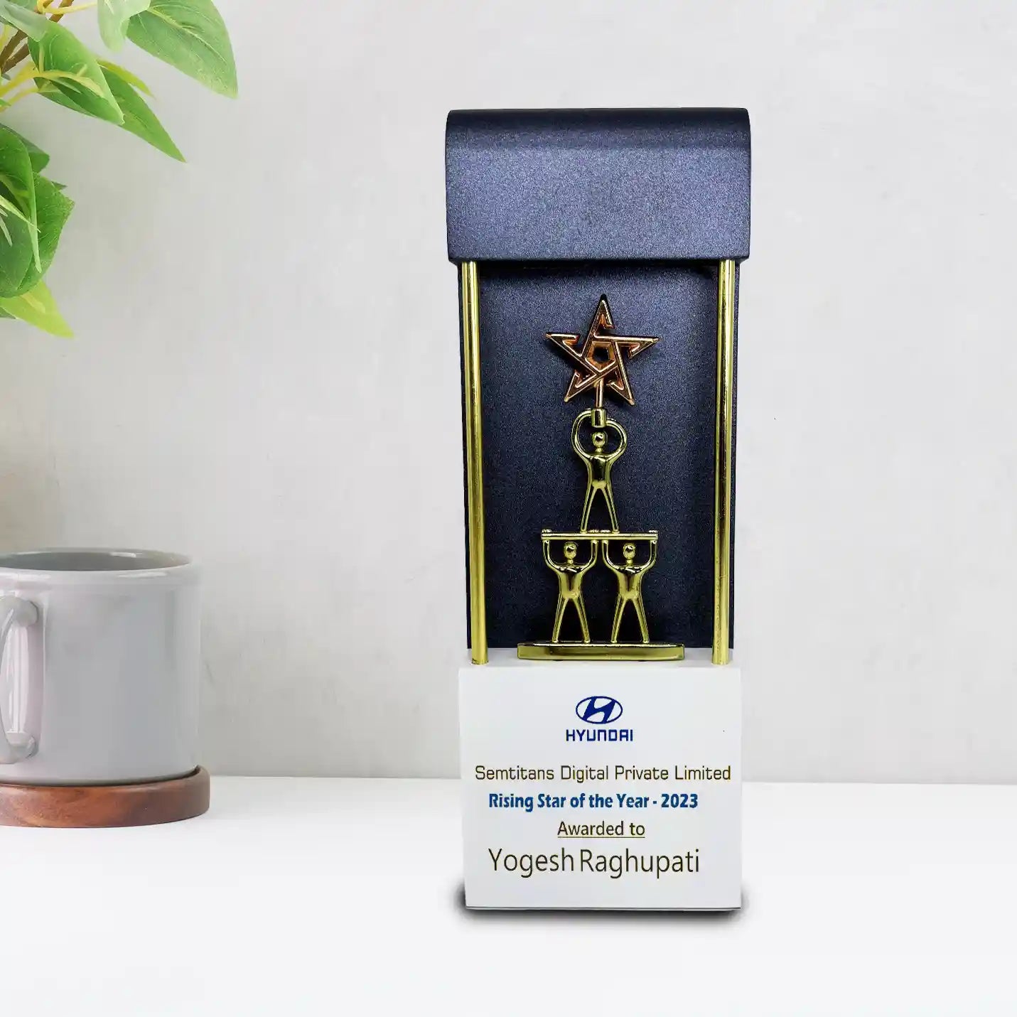 Elite Triumph Human & Star Corporate Wooden Trophy