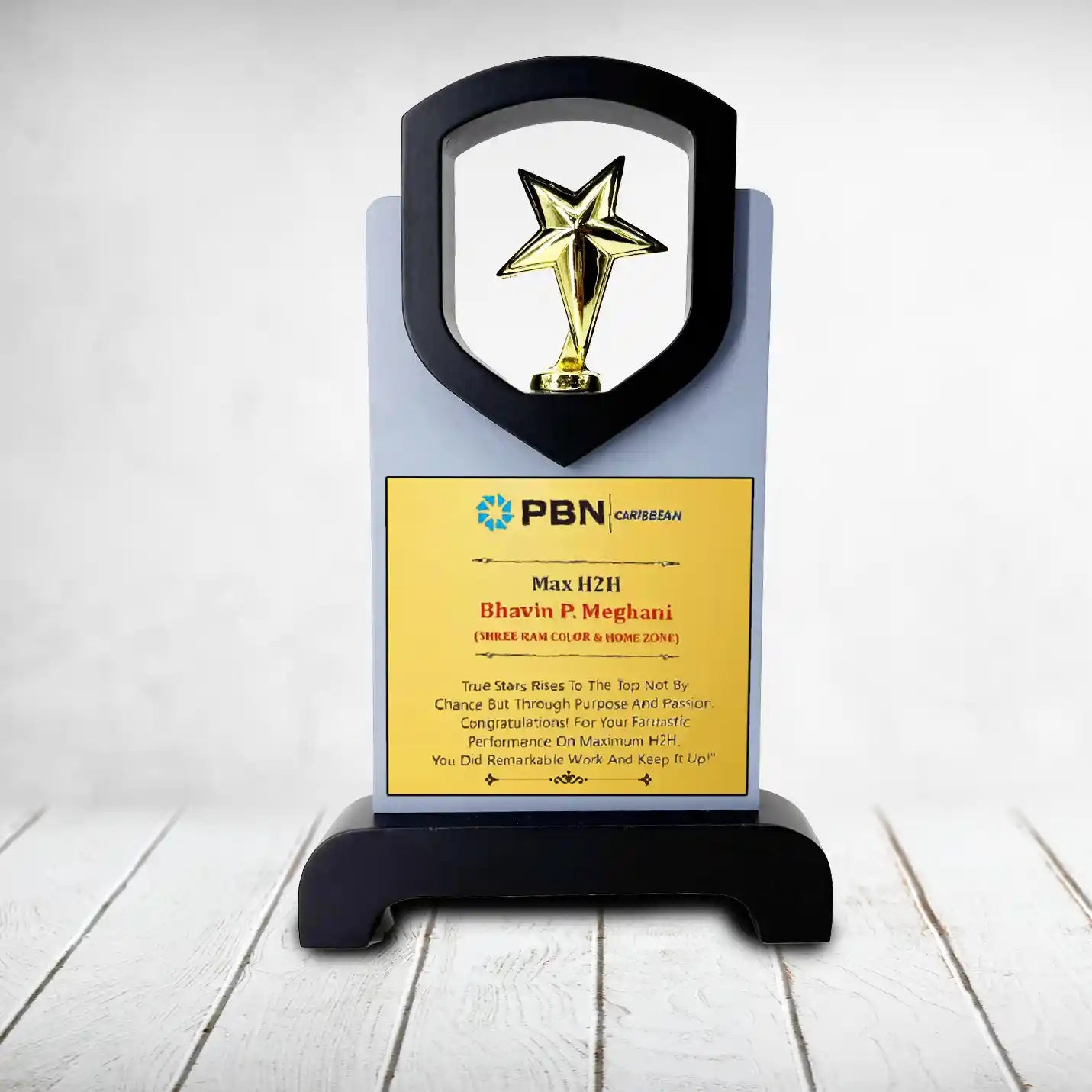 Premium-quality Victory Wooden Star Trophy