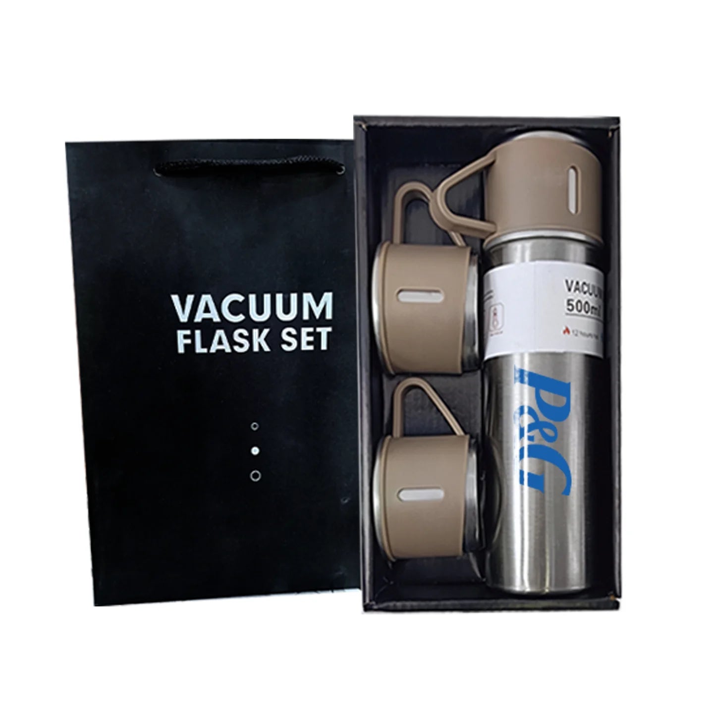 Exclusive Steel Vacuum Flask Set with 3 Cups