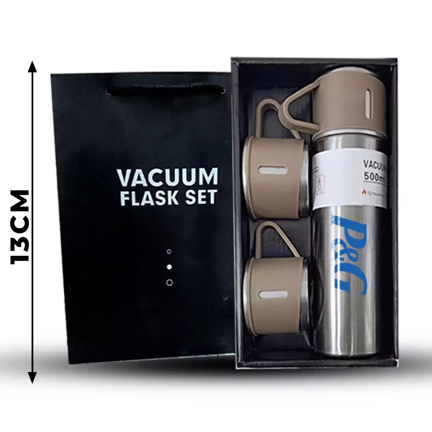 Exclusive Steel Vacuum Flask Set with 3 Cups
