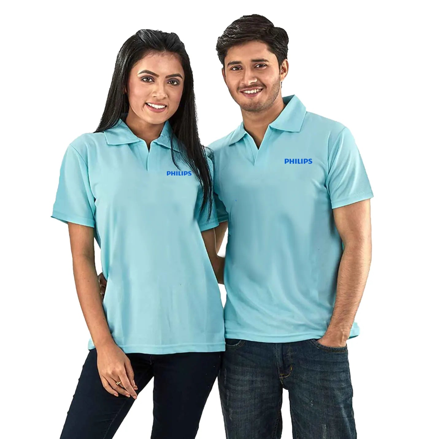 Vintage Sublimatable Polo Neck Blue T-shirts Img 2