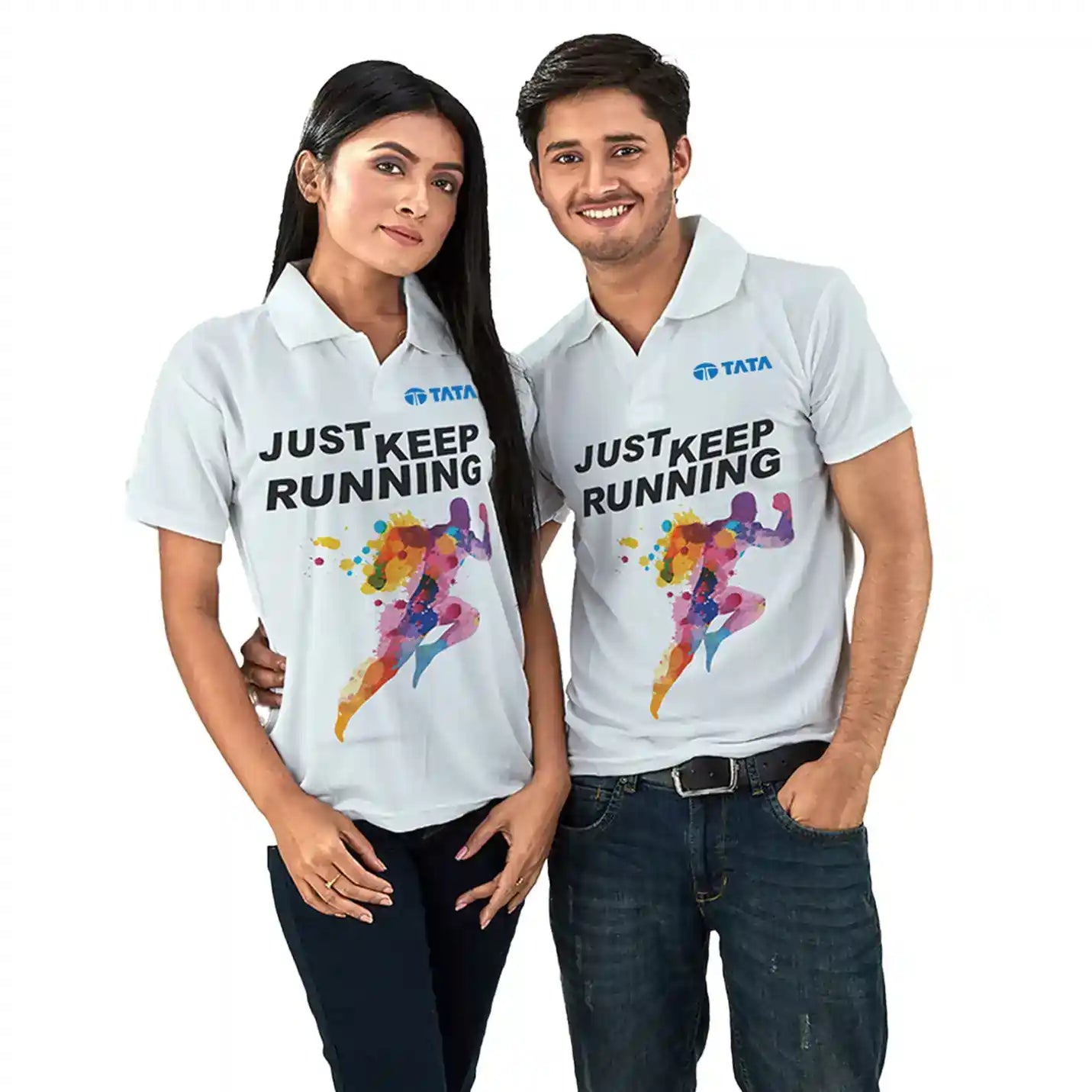 Trendy Sublimatable Polo Neck White T-shirts Img 2