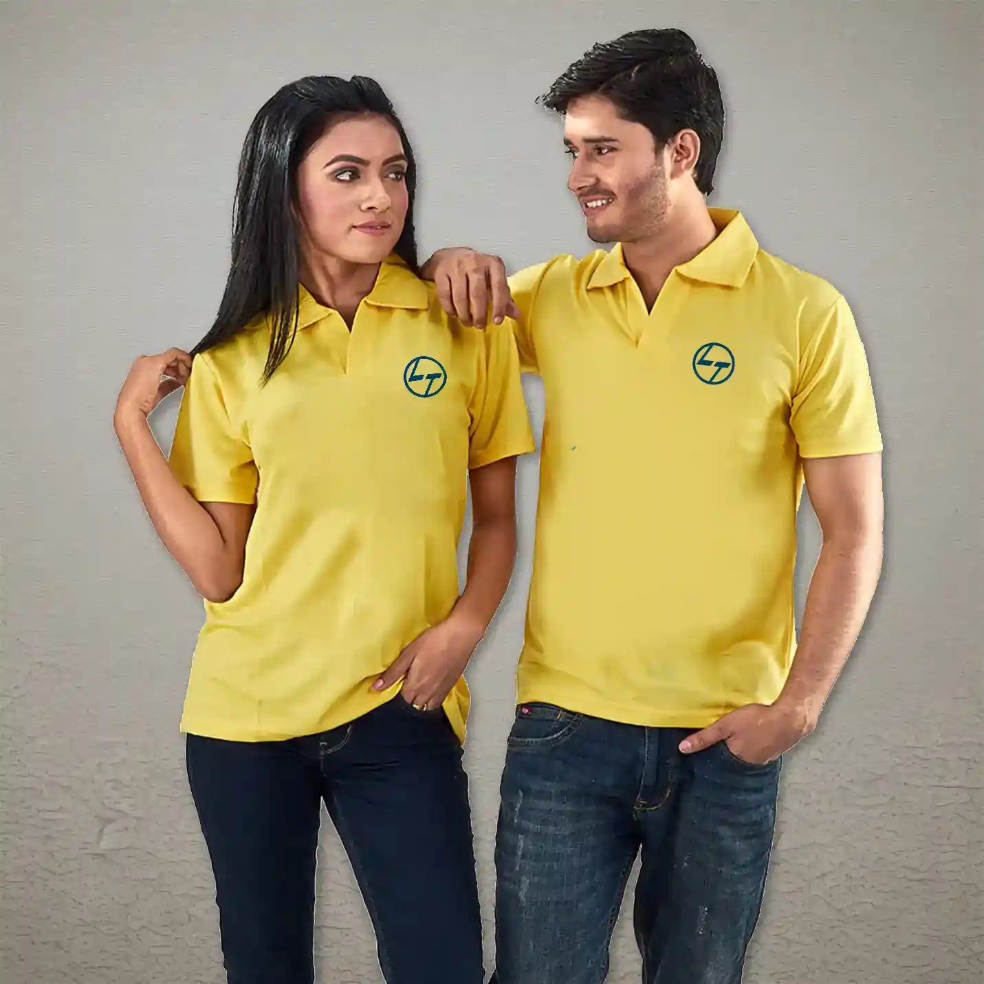 Basic Sublimatable Polo Neck Yellow T-shirts  Img 1