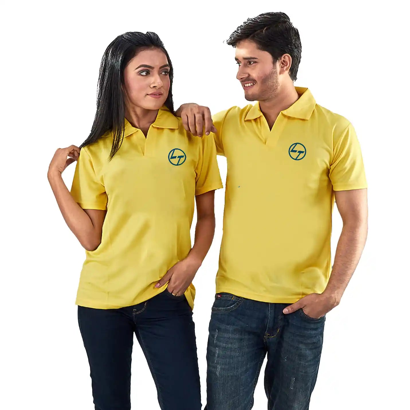 Basic Sublimatable Polo Neck Yellow T-shirts Img 2