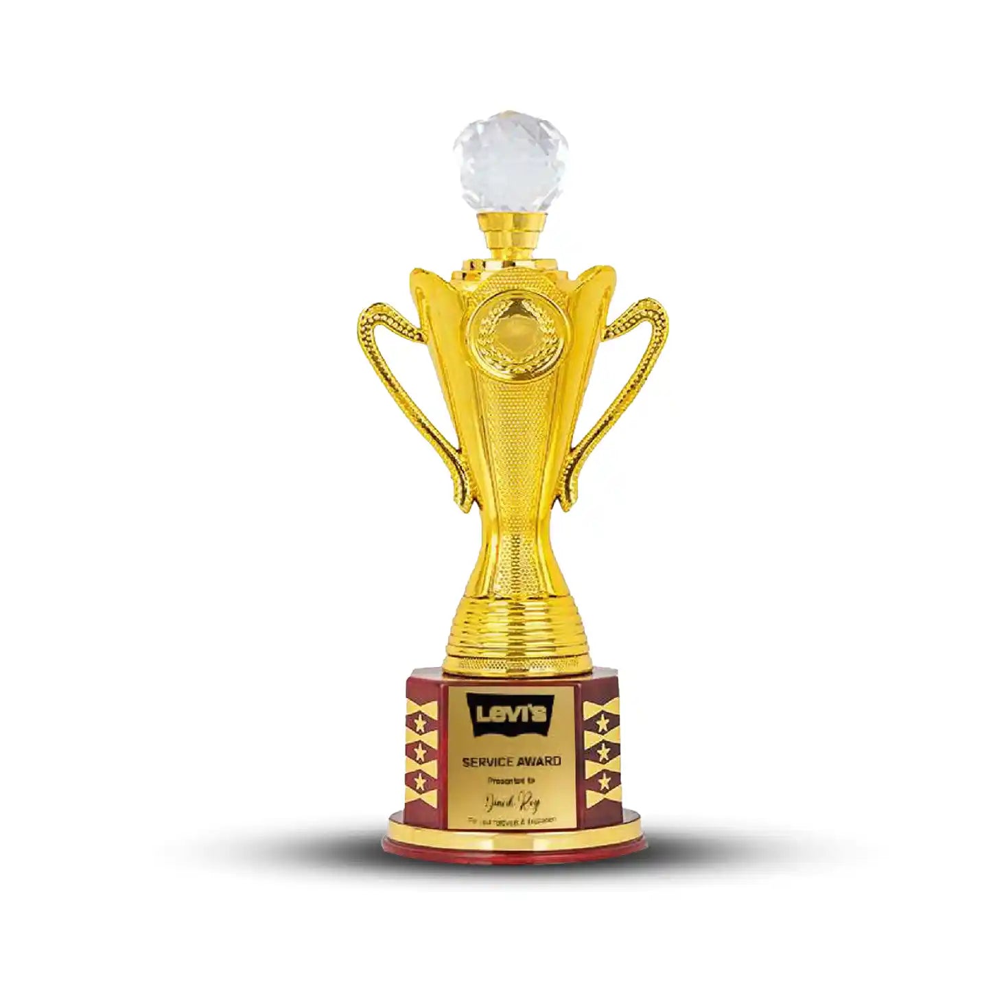 Premium Crystal-Crowned Excellence Gold Trophy Img 2