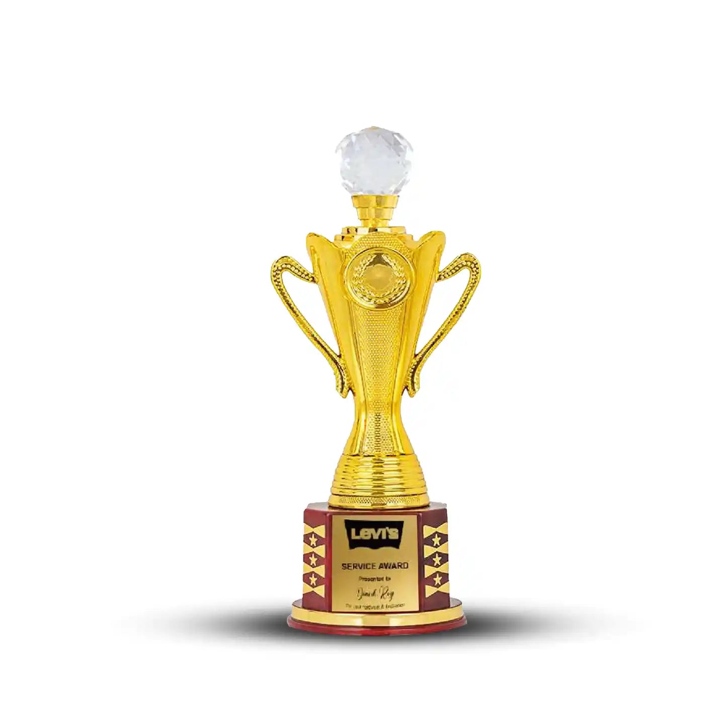 Top-Notch Crystal-Crowned Golden Trophy Img 2