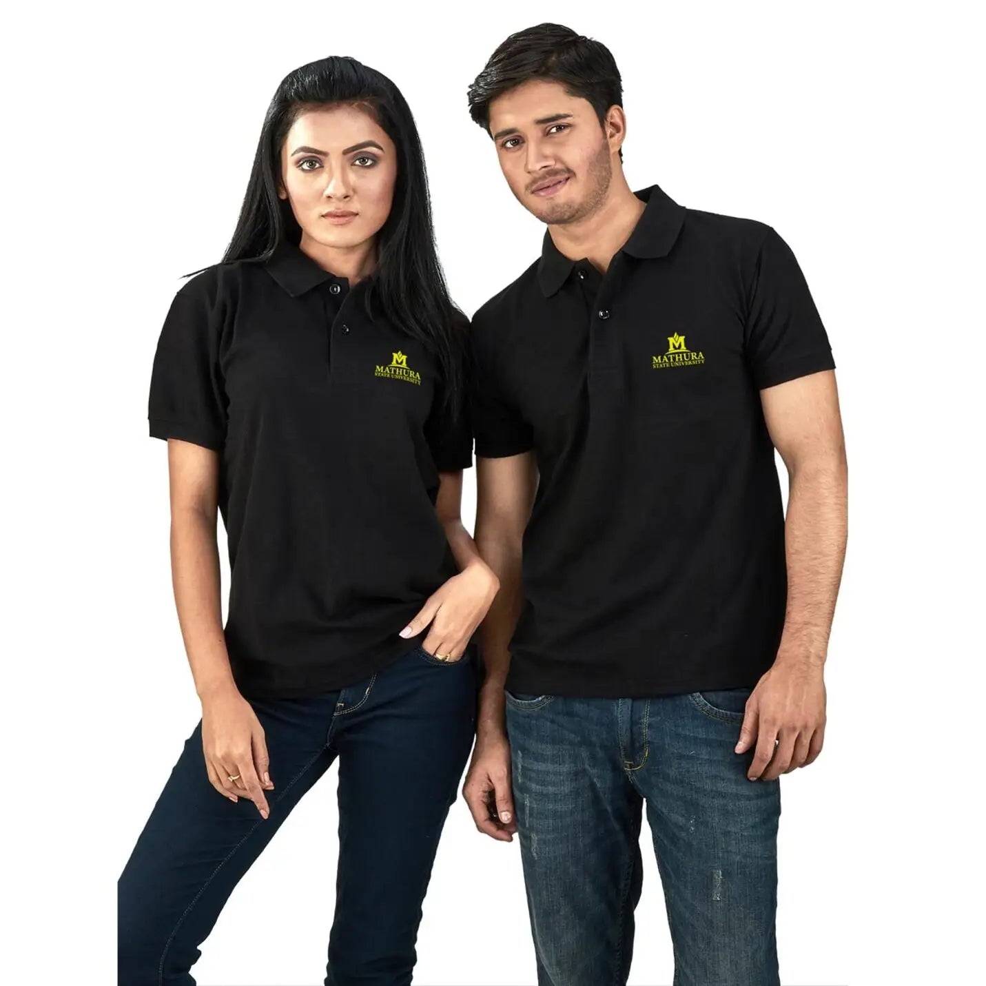Casual Pure Cotton Polo Neck Black T-shirts Img 2