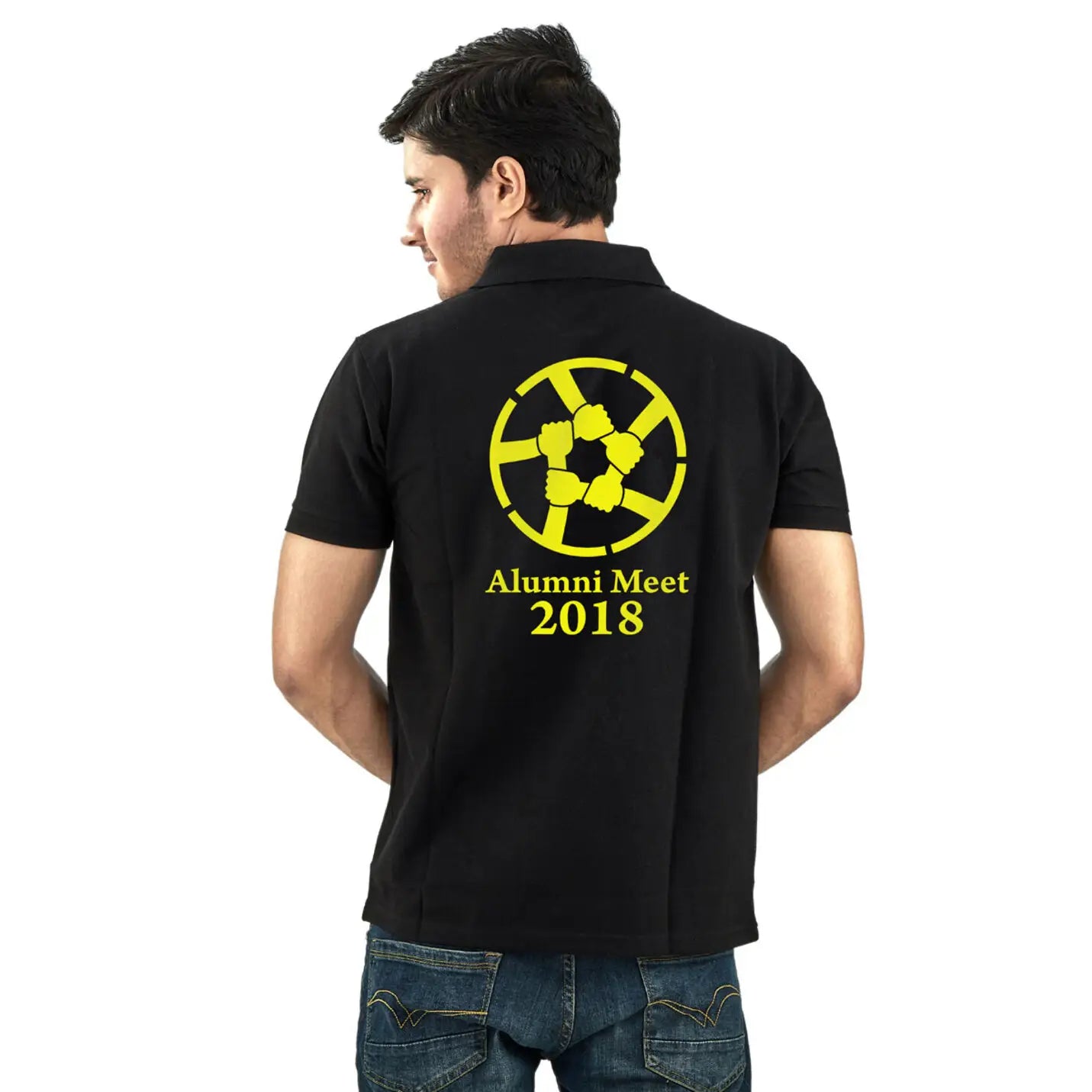 Casual Pure Cotton Polo Neck Black T-shirts Img 3