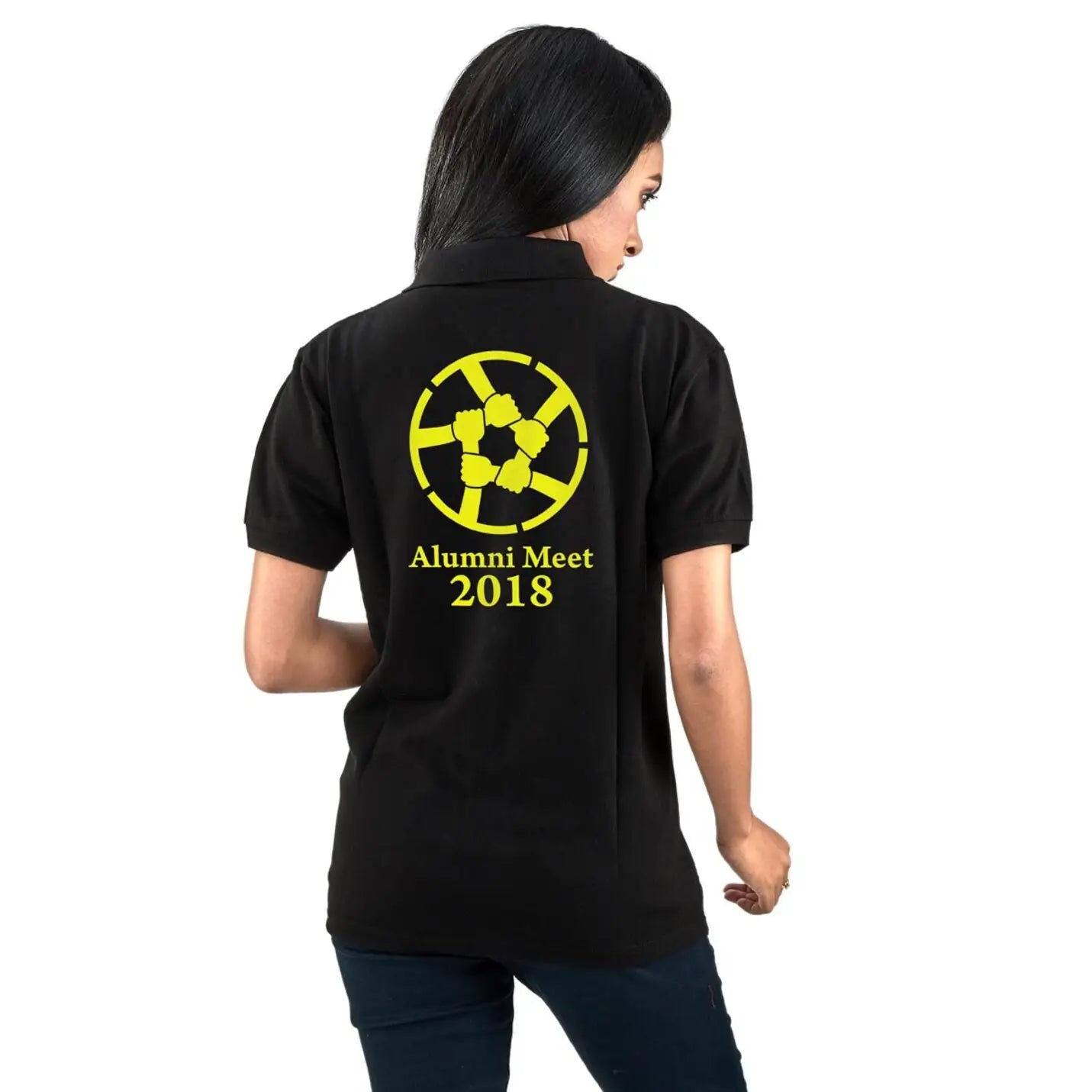 Casual Pure Cotton Polo Neck Black T-shirts Img 4