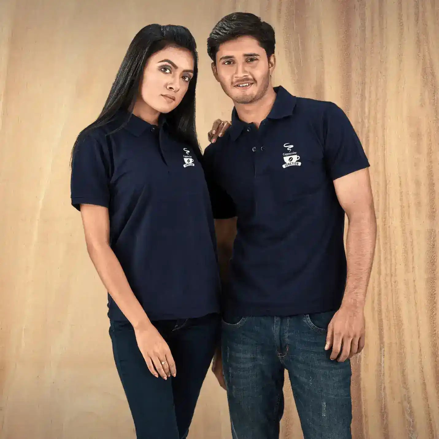 Classic Pure Cotton Polo Neck Navy Blue T-shirts