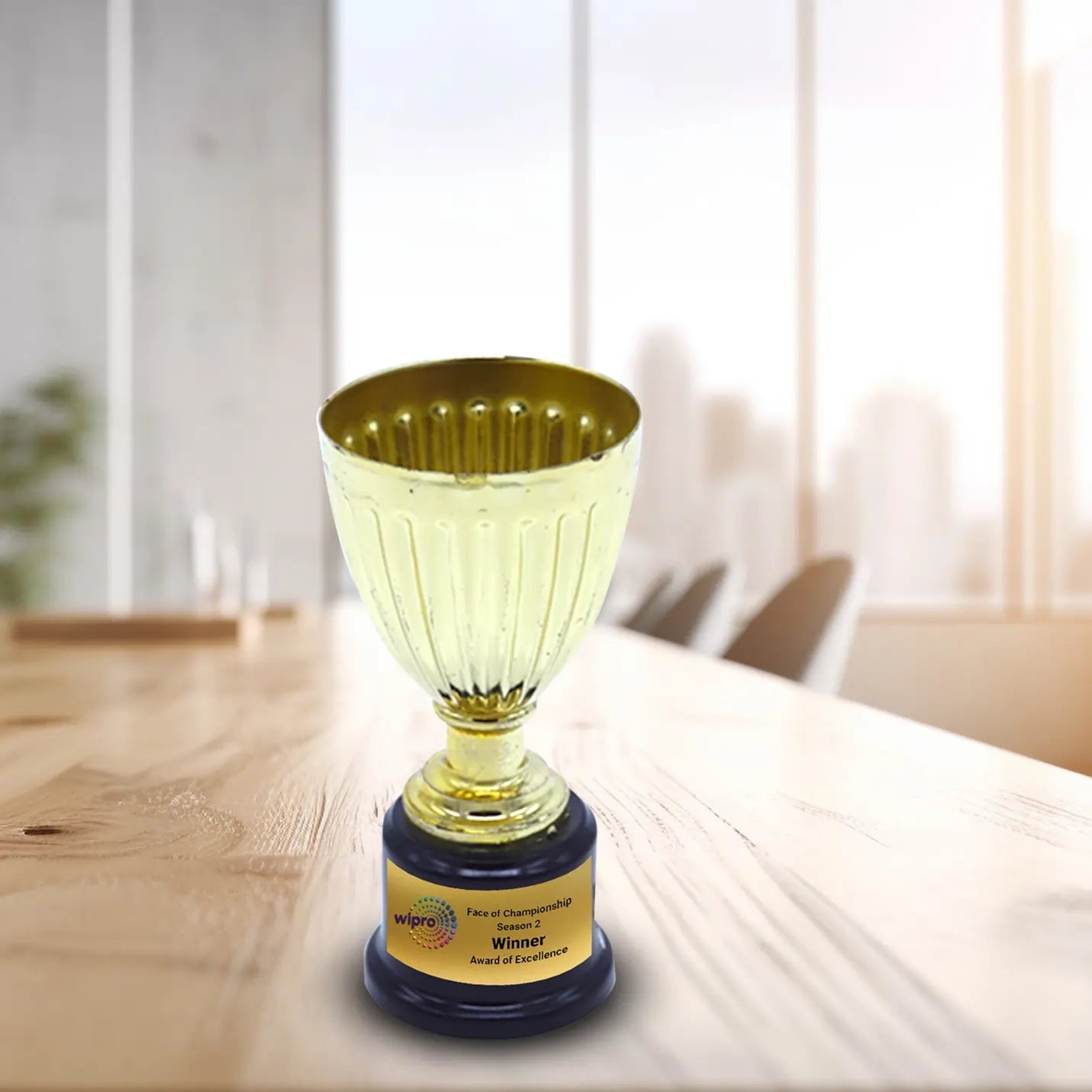 Fiber Trophy with Customized Printed Metal Sheet Img 1