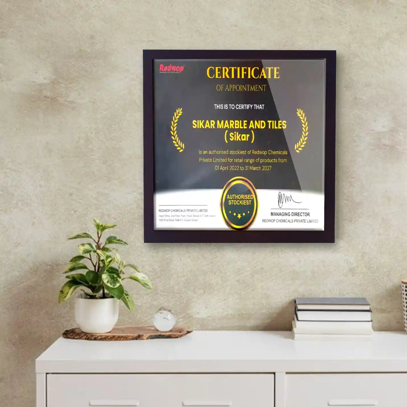 Customised Ceramic Certificate Frame Img 1