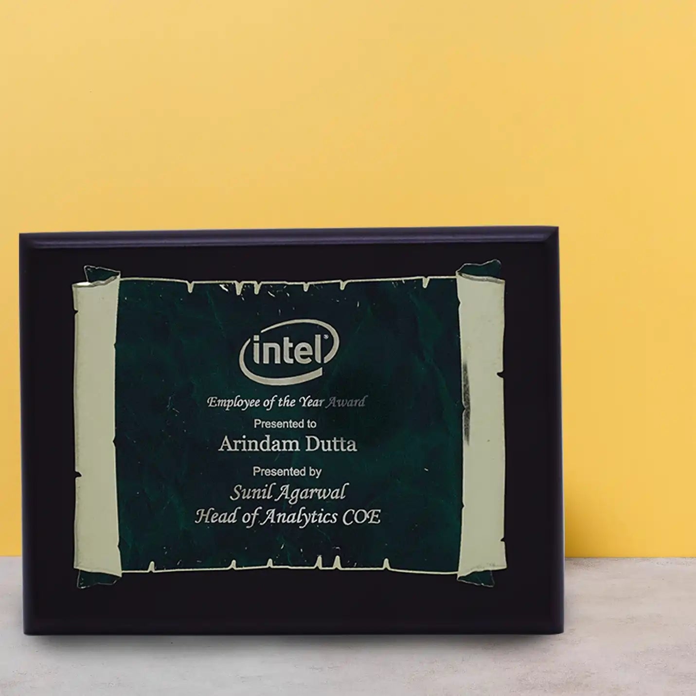 Personalized Wooden Plaque With Metal Sheet Mounted Img 1