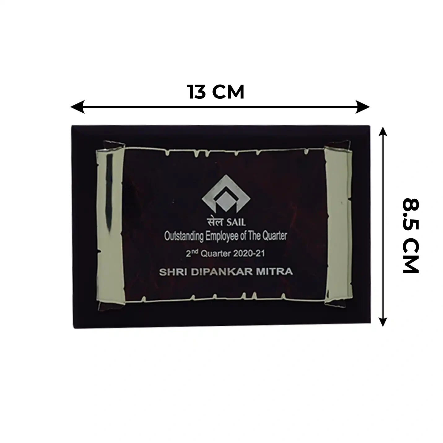 Custom Made Engraved  Wooden plaque with Metal Sheet Img 2