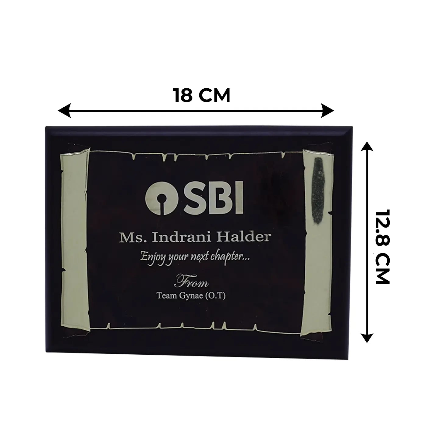 Custom Design Engraved Wooden Plaque With Metal Sheet Mounted Img 2