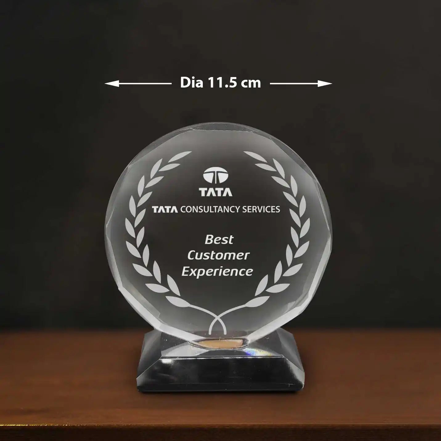 Top-Notch Round Crystal Regal Trophy Img 2