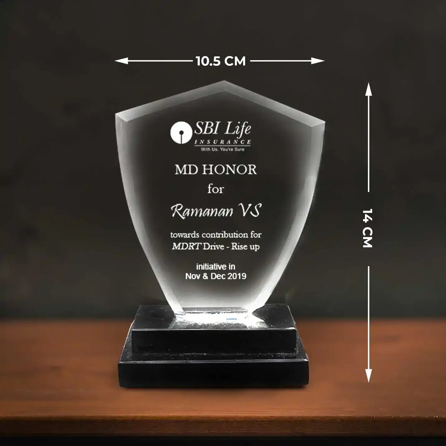 Elite Crystal Crest Achievement Trophy Img 2