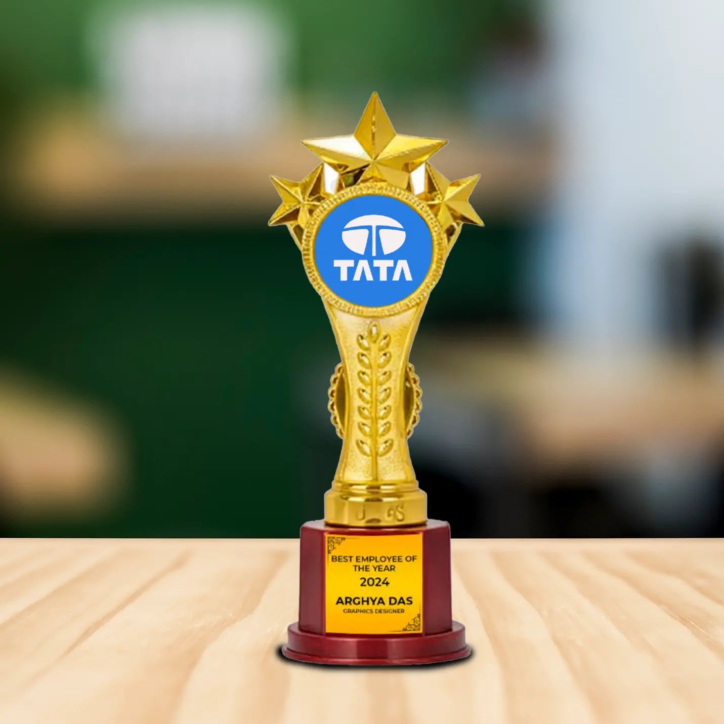 High-Quality Golden 3-Star Winner's Trophy