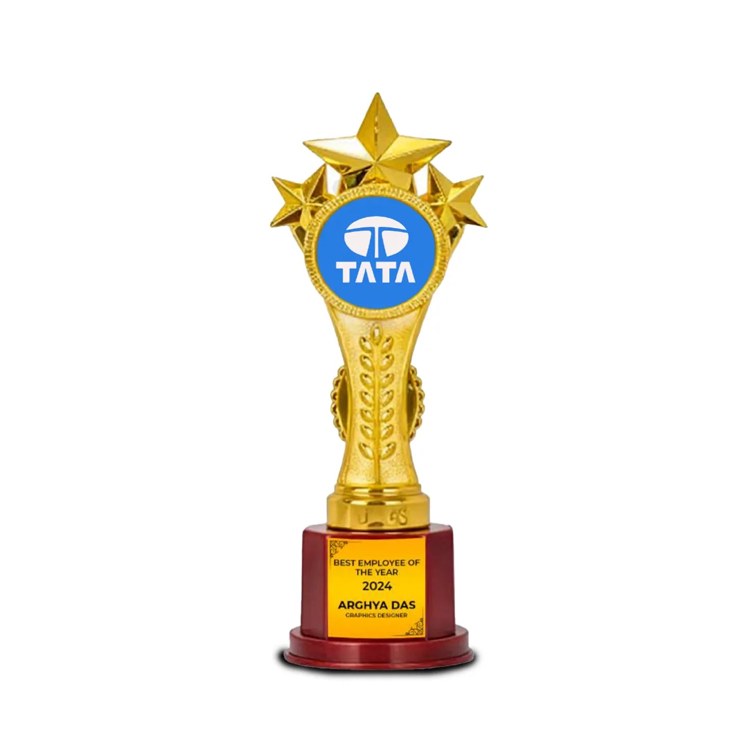 High-Quality Golden 3-Star Winner's Trophy