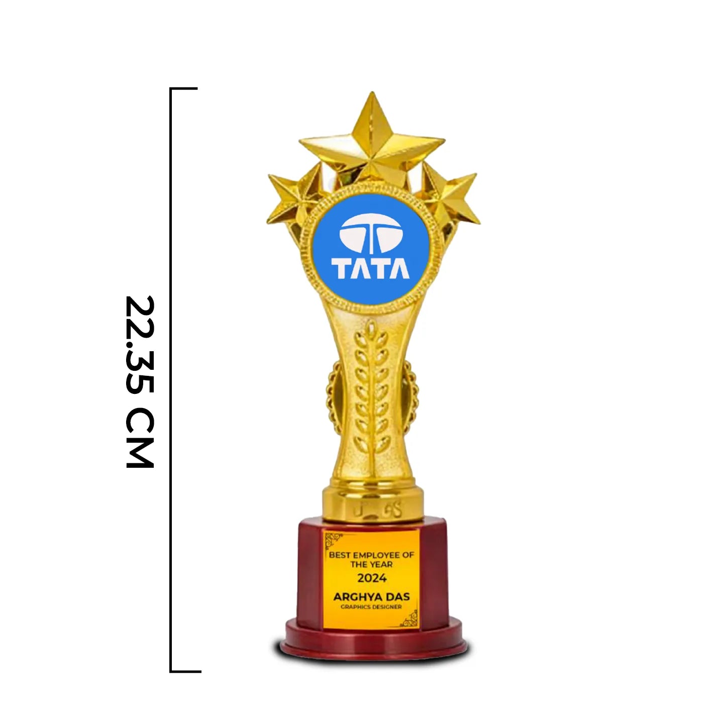 High-Quality Golden 3-Star Winner's Trophy