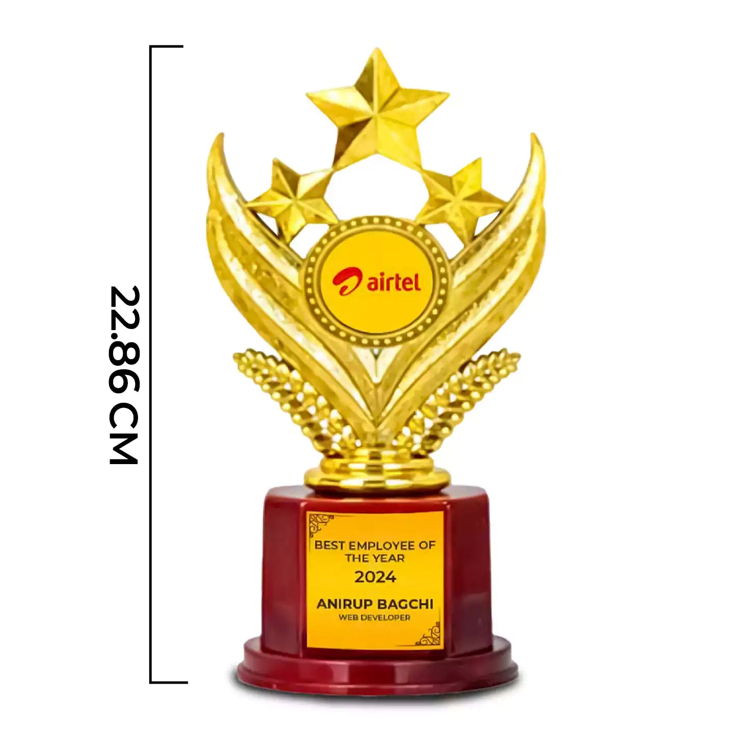 Premium Golden 3-Star Winner's Trophy