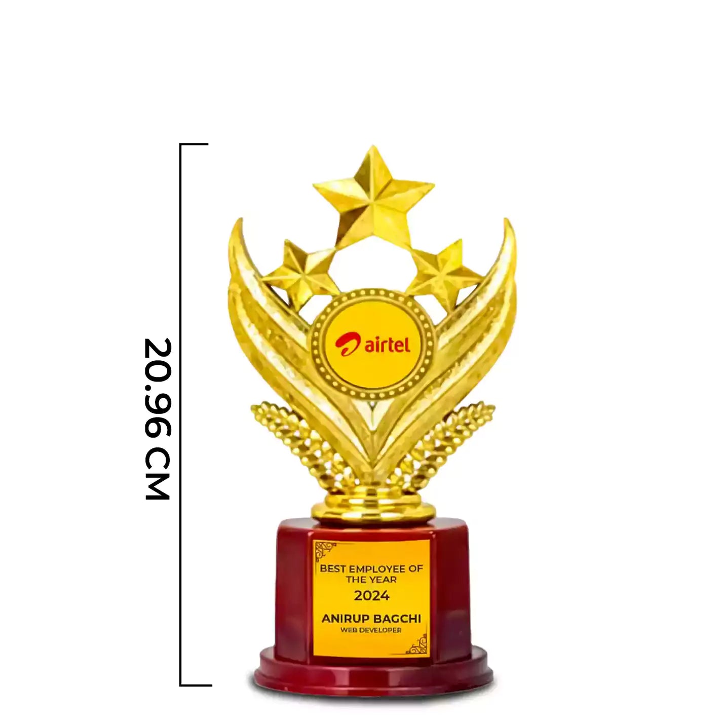 Top-quality Golden 3-Star Victory Trophy