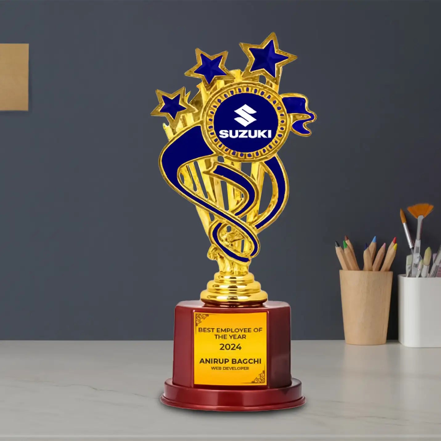 Majestic Blue 3-Star Golden Winner's Trophy